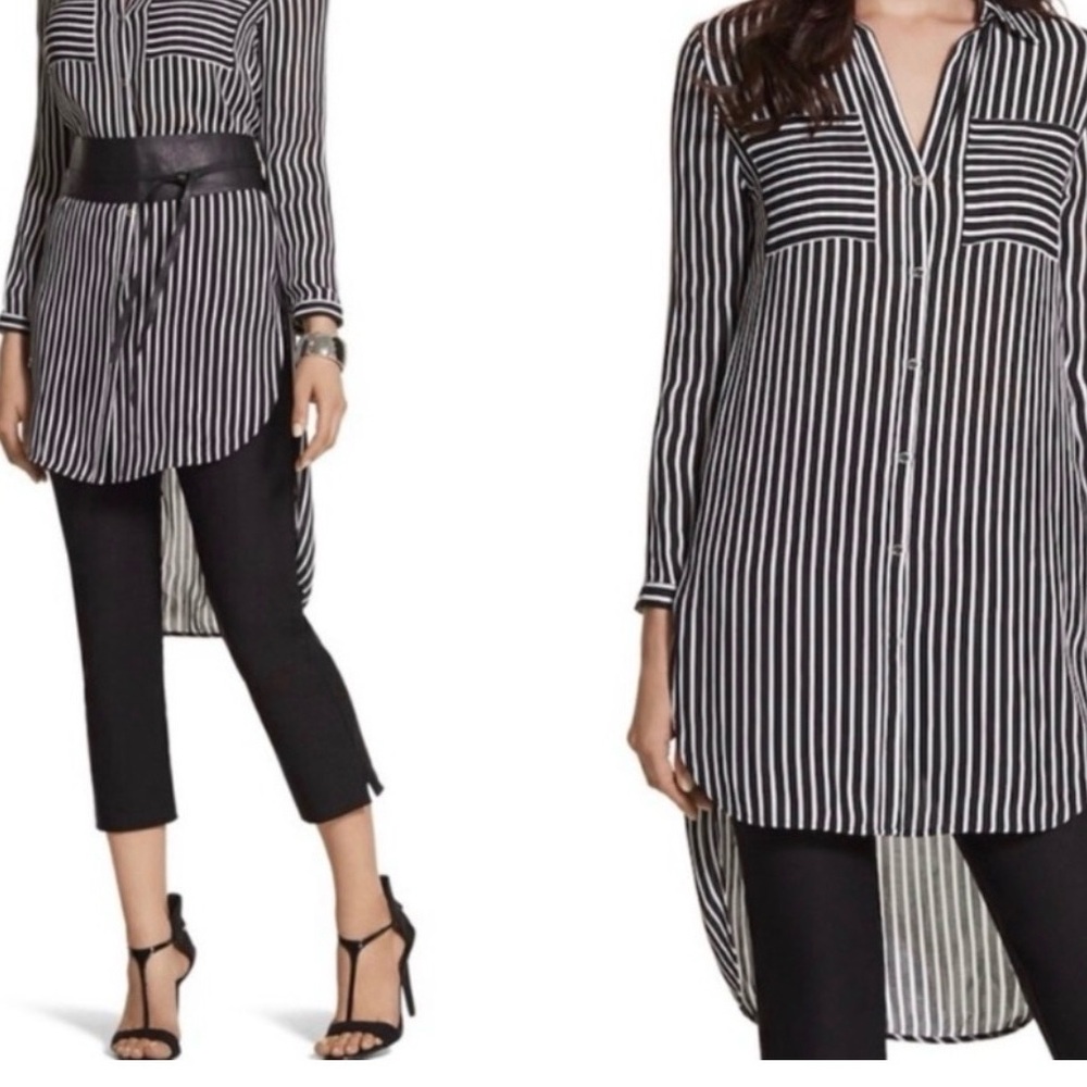 Chico Black and White Striped Long Tunic